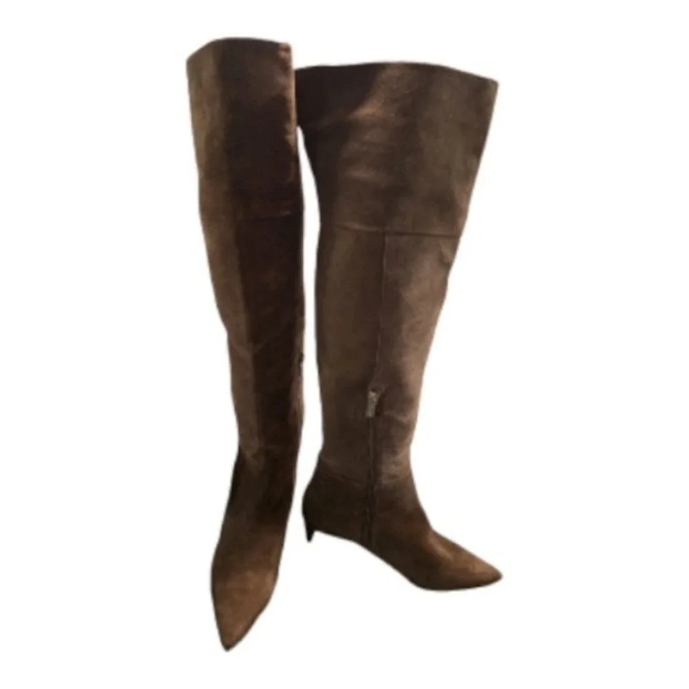 Vince Camuto Camel Brown Suede Leather Iana Over The Knee Boots Size‎ 10 New NC